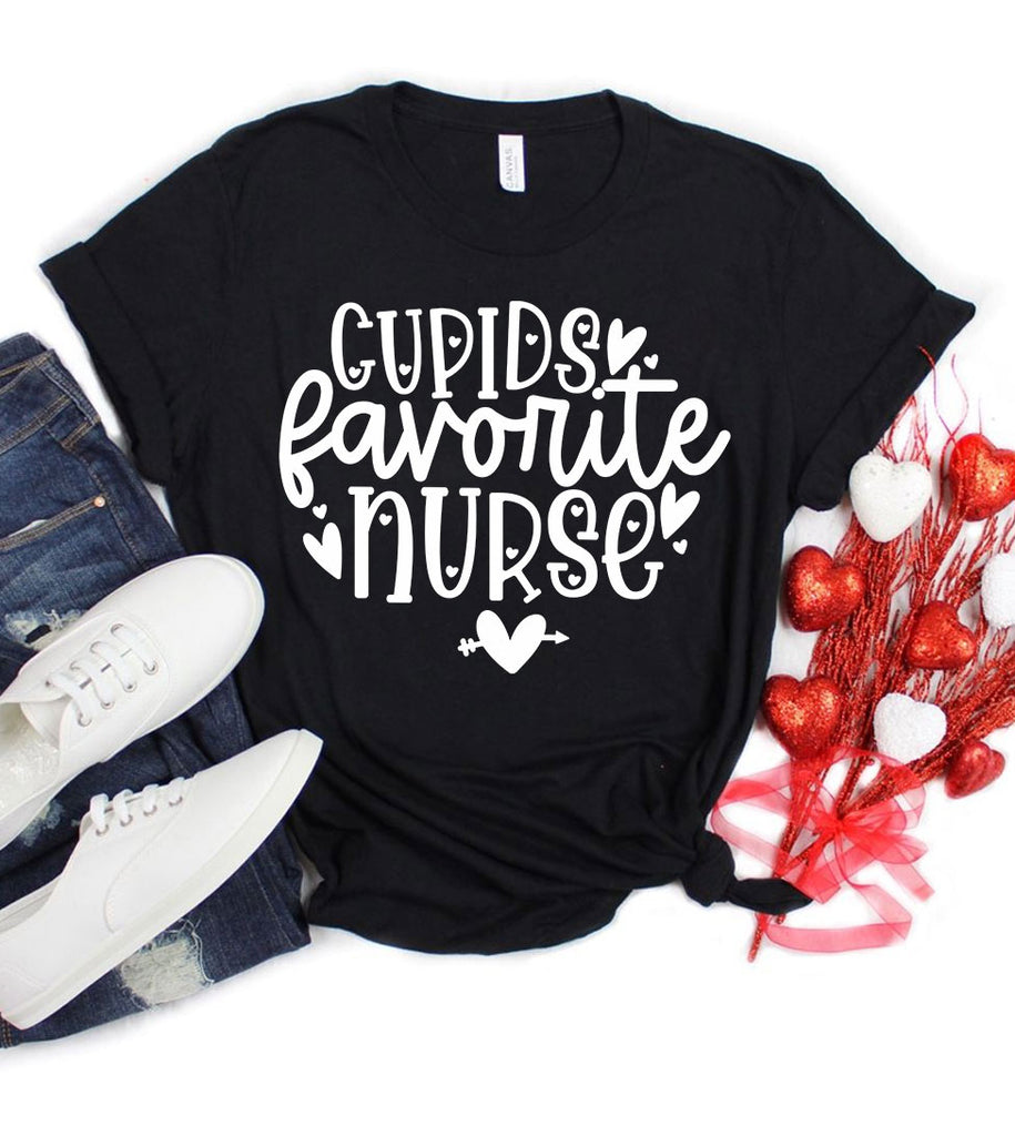 Cupid's Favorite Nurse - Valentine's Day Cute Sweet Nurse Fun Gift T-Shirt