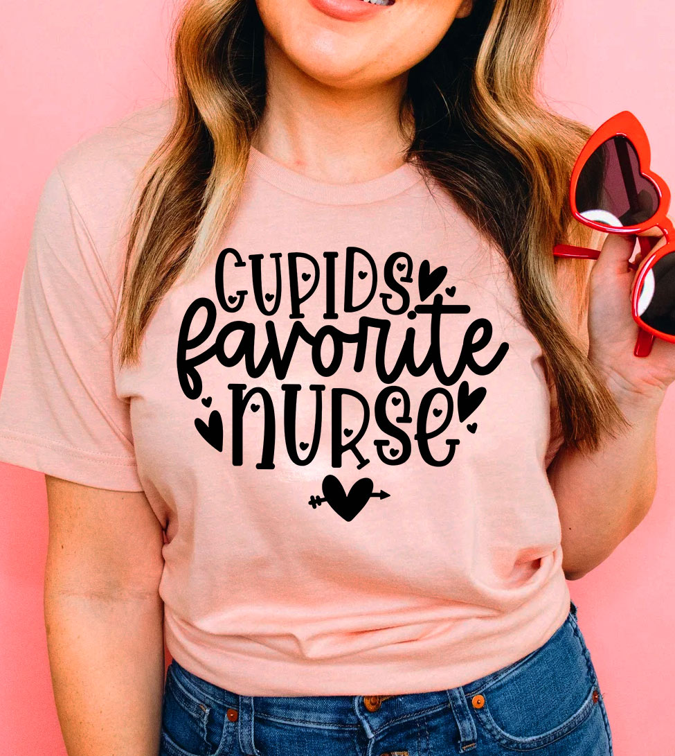 Cupid's Favorite Nurse - Valentine's Day Cute Sweet Nurse Fun Gift T-Shirt