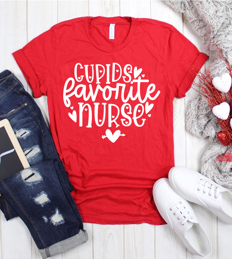 Cupid's Favorite Nurse - Valentine's Day Cute Sweet Nurse Fun Gift T-Shirt