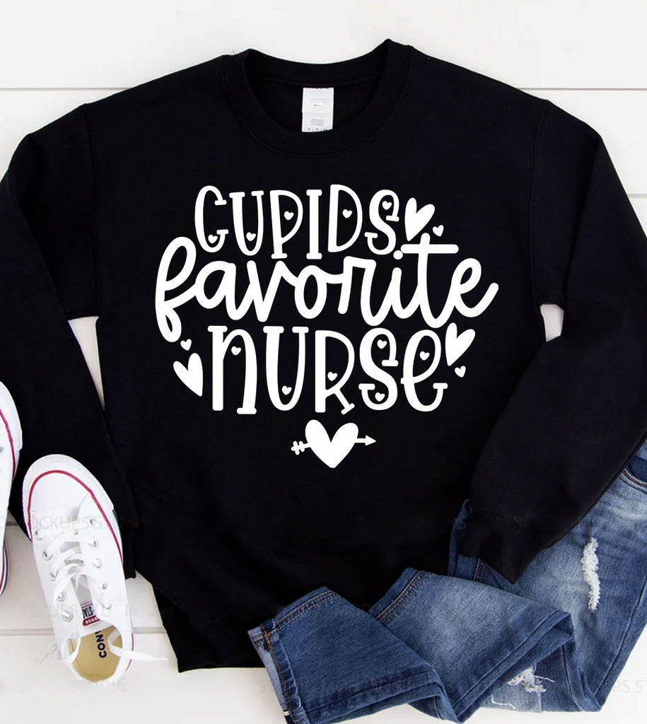 Cupid's Favorite Nurse - Valentine's Day Sweet Cute Nurse - Sweatshirt