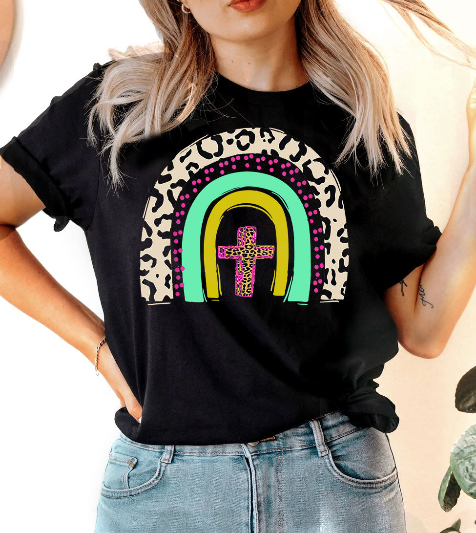 Easter Rainbow - Easter He Is Risen Cute Religious God Jesus Rainbow T-Shirt