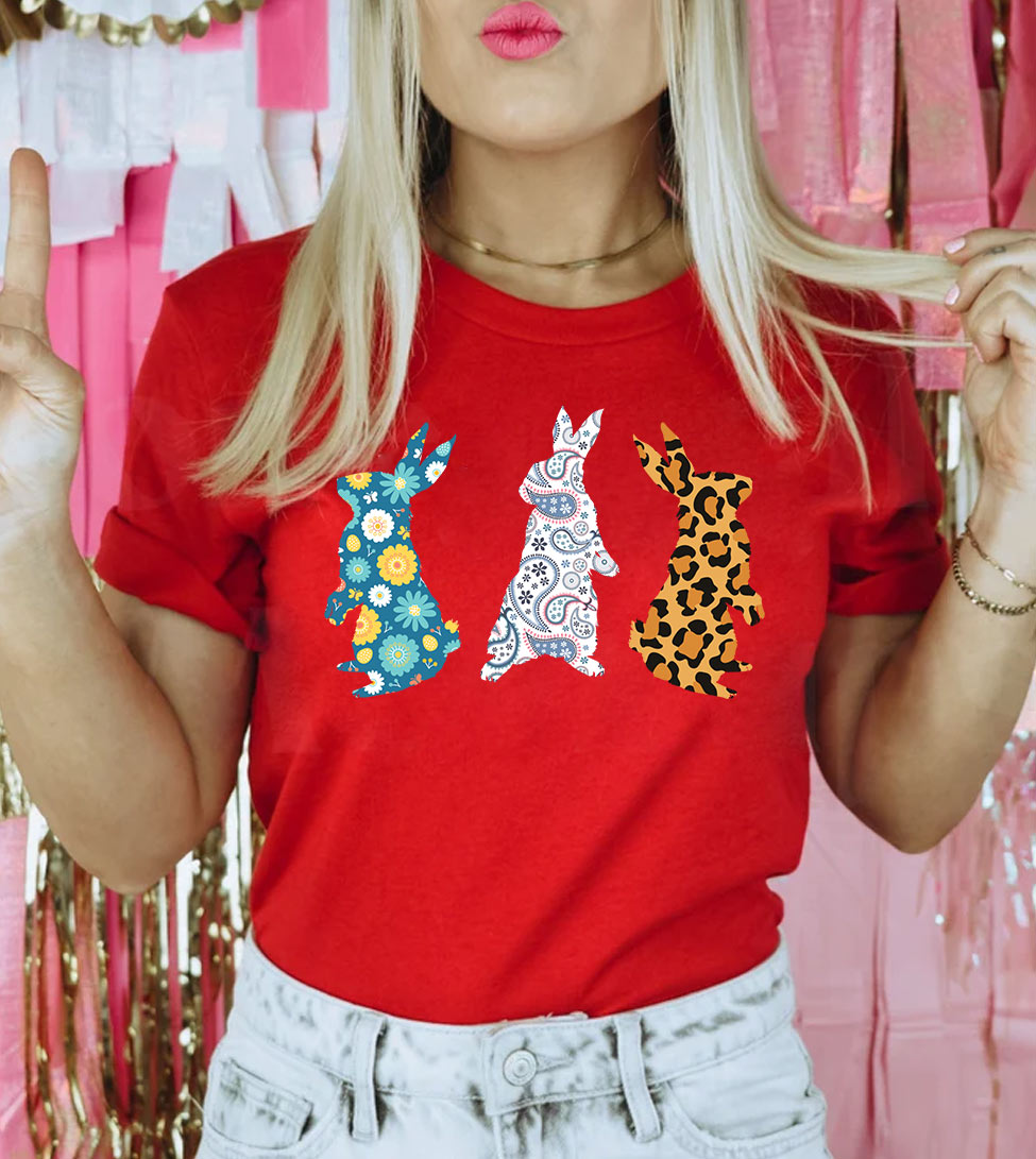 Easter Bunny Trio - Easter Bunny Cute Religious God Jesus T-Shirt