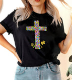 Easter Cross - Easter Eggs Cute Religious God Jesus Cross T-Shirt