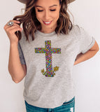Easter Cross - Easter Eggs Cute Religious God Jesus Cross T-Shirt