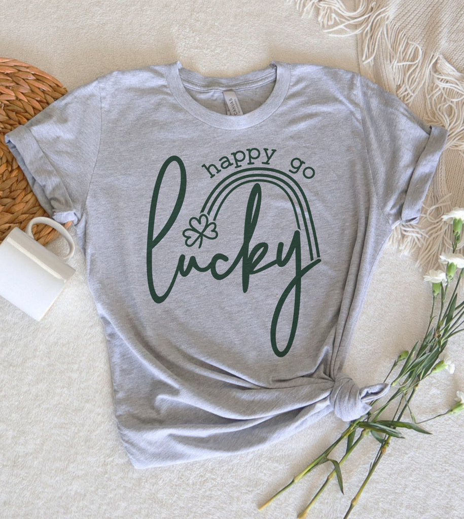 Happy Go Lucky - St. Patrick's Day Shamrock Cute Fun Gift T-Shirt