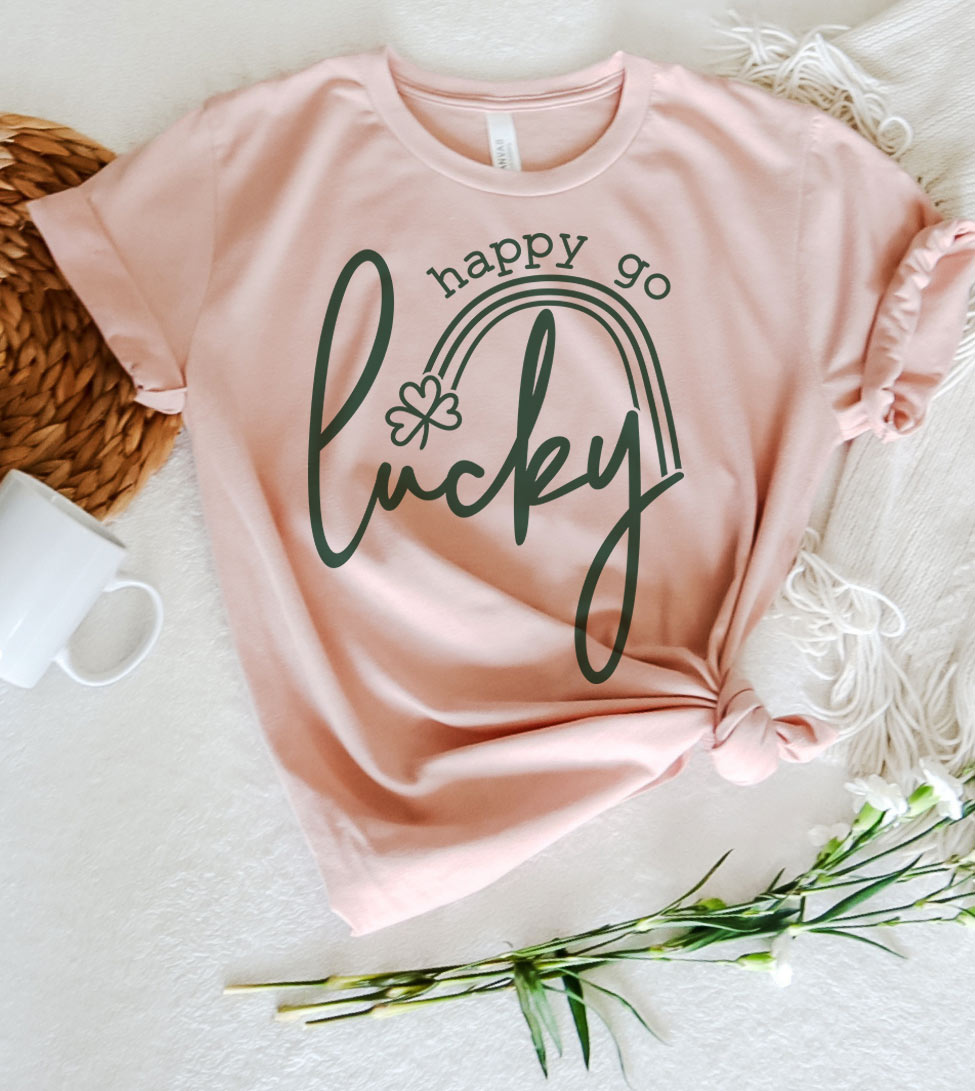 Happy Go Lucky - St. Patrick's Day Shamrock Cute Fun Gift T-Shirt