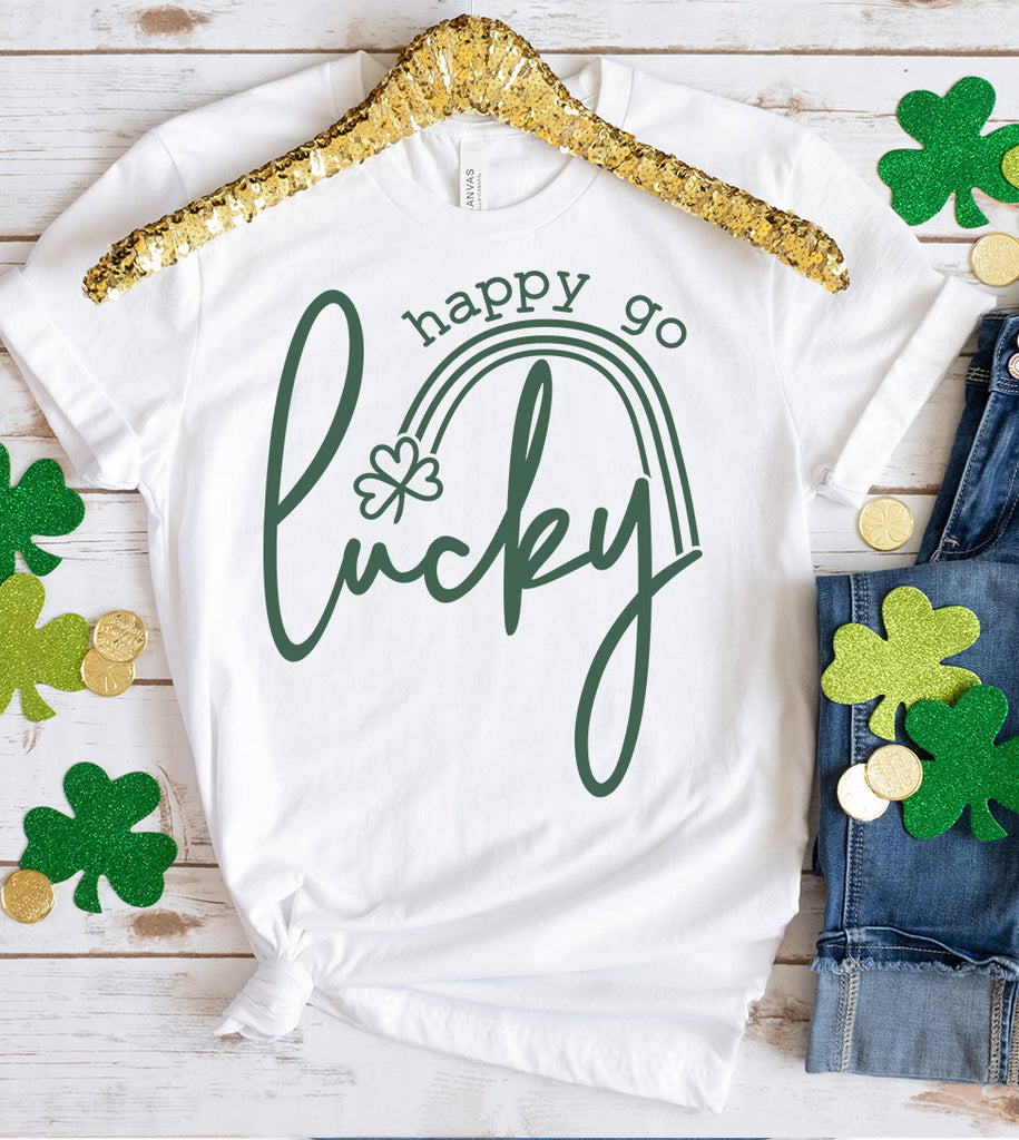 Happy Go Lucky - St. Patrick's Day Shamrock Cute Fun Gift T-Shirt