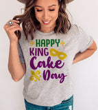 Happy King Cake Day - Fun Cute Sweet Party Food NOLA Mardi Gras T-Shirt