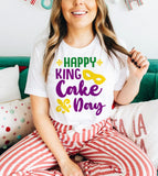 Happy King Cake Day - Fun Cute Sweet Party Food NOLA Mardi Gras T-Shirt