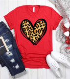 Leopard Heart - Valentine's Day Cute Heart Fun Gift T-Shirt