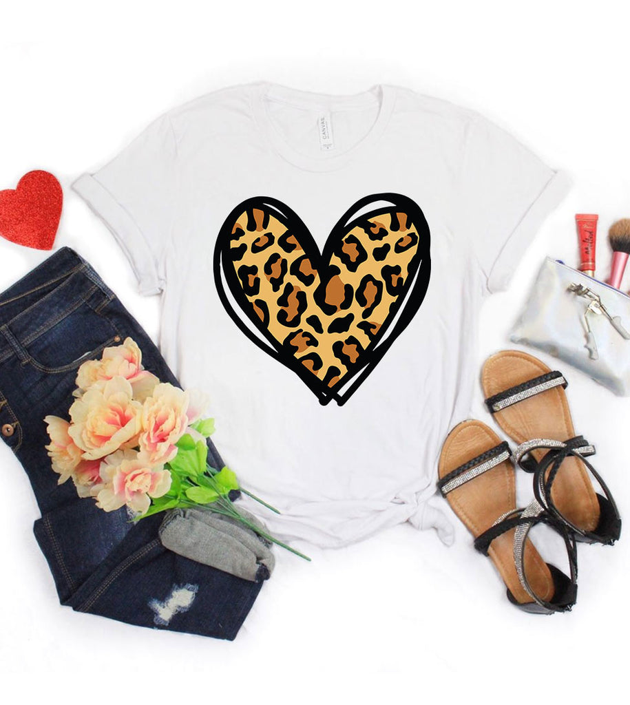 Leopard Heart Sweatshirt Valentine Sweatshirt Valentines Women 