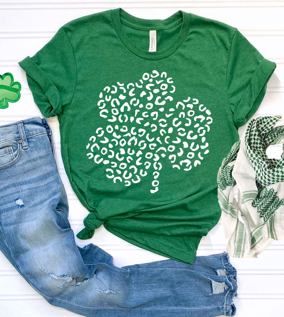 Leopard Shamrock - St. Patrick's Day Clover Luck Fun Gift T-Shirt