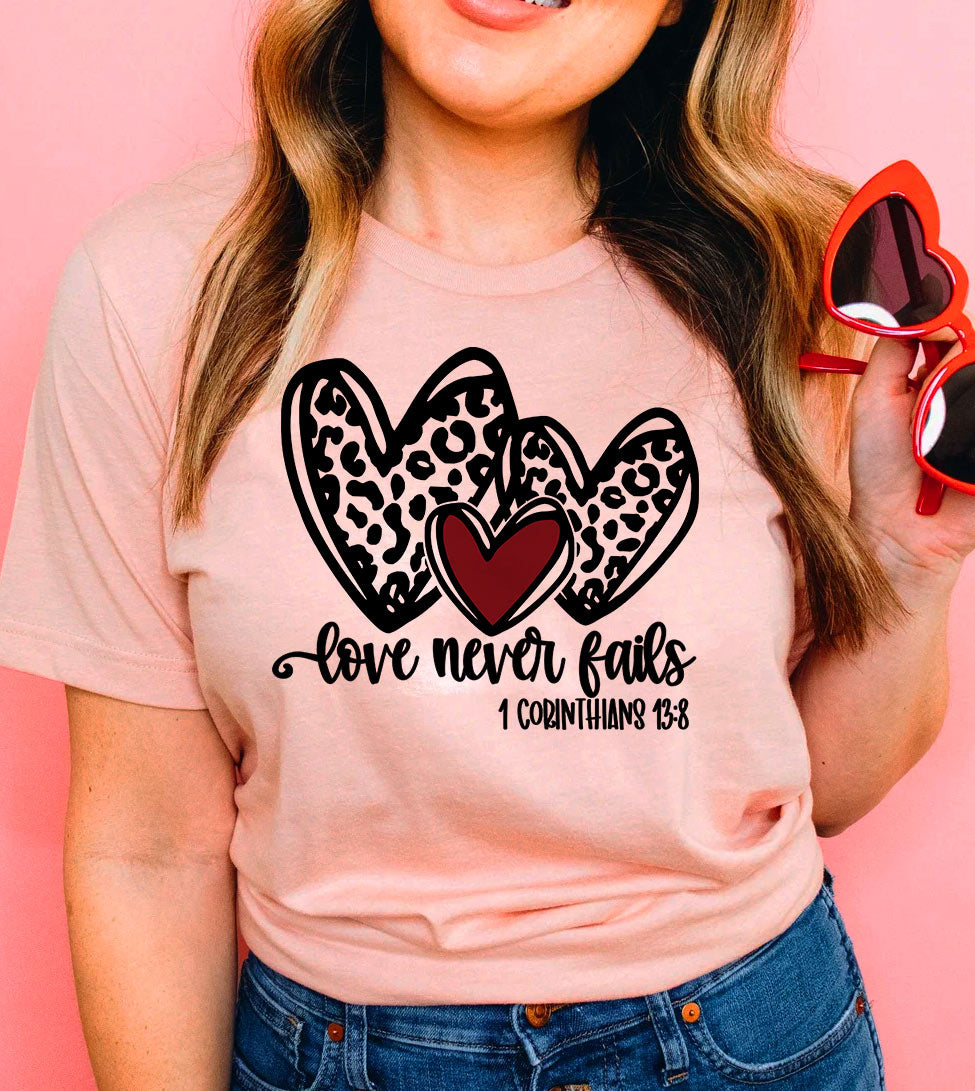 Love Never Fails - Valentine's Day Love Sweet Gift T-Shirt