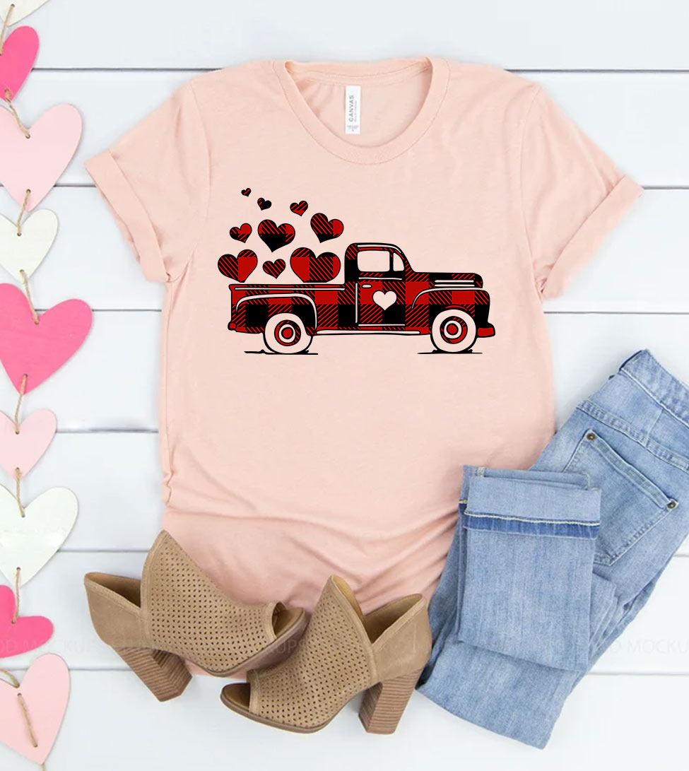 Love Truck - Valentine's Day Love Sweet Hearts Gift T-Shirt