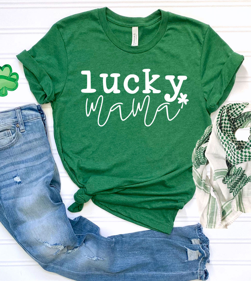 Lucky Mama - St. Patrick's Day Shamrock Cute Mom Sweet Gift T-Shirt