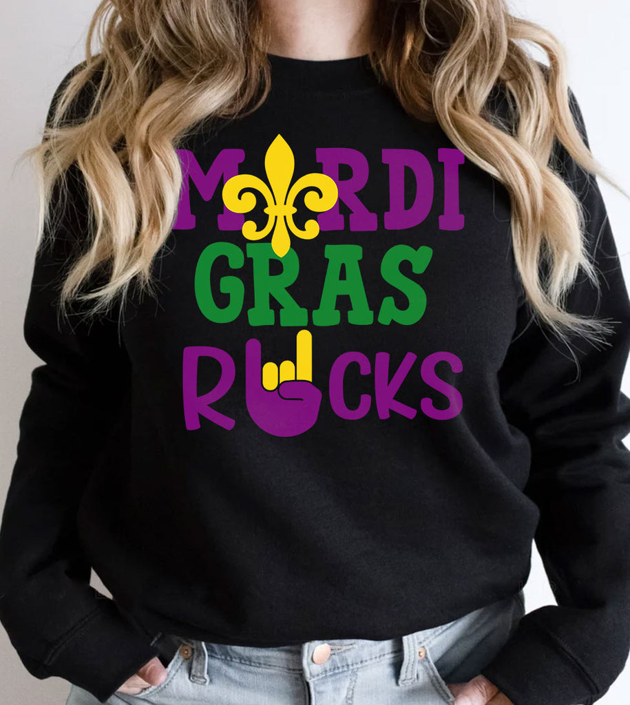 Mardi Gras Rocks - Mardi Gras Party Friends Fun Cute NOLA - Sweatshirt
