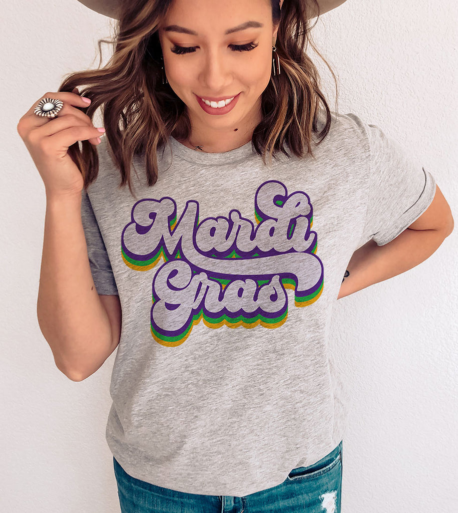 Mardi Gras Cursive - Fun Cute Sweet Party NOLA Mardi Gras T-Shirt