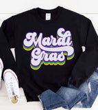 Mardi Gras Cursive - Mardi Gras Party Friends Fun Cute NOLA - Sweatshirt
