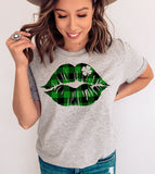 Plaid Kiss - St. Patrick's Day Shamrock Cute Fun Kiss Green Gift T-Shirt