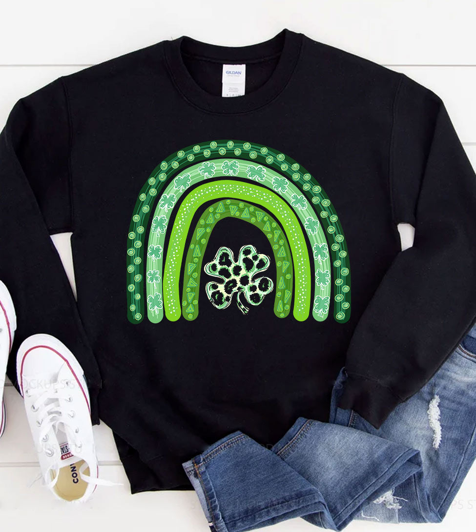 Shamrock Rainbow - St. Patrick's Day Irish Luck Clover - Sweatshirt