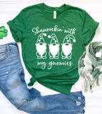 Shamrockin With My Gnomies - St. Patrick's Day Shamrock Gnomes Funny Gift T-Shirt