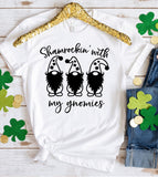 Shamrockin With My Gnomies - St. Patrick's Day Shamrock Gnomes Funny Gift T-Shirt