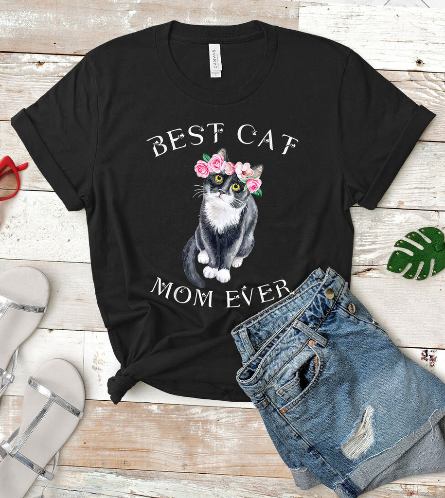 Best Cat Mom Ever Flower - T-Shirt