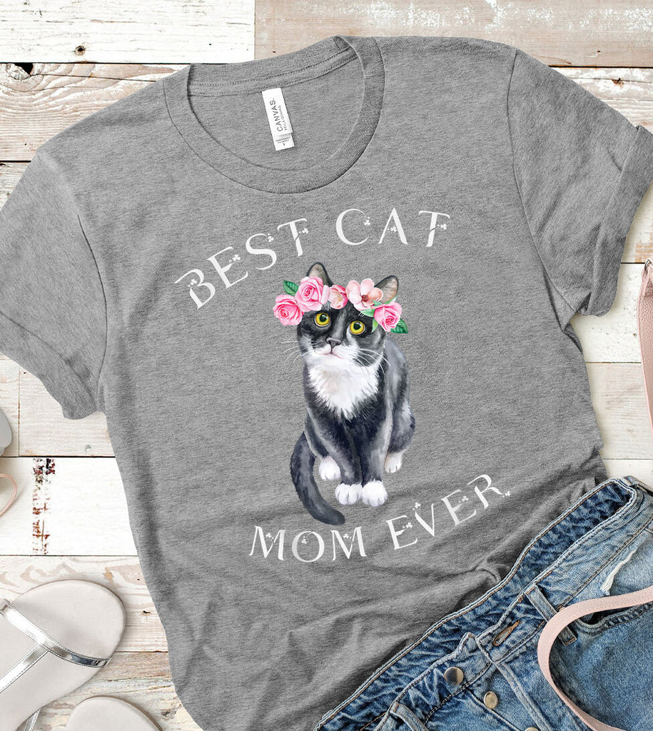 Best Cat Mom Ever Flower - T-Shirt