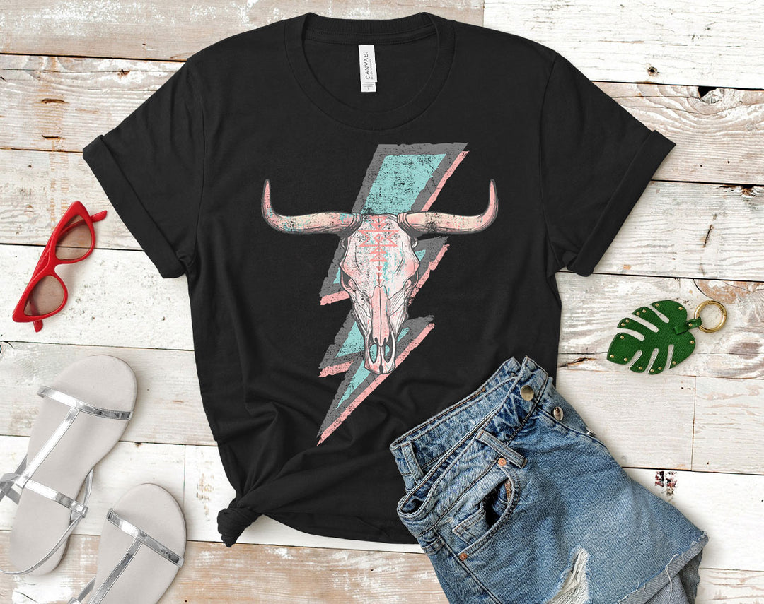 Boho Cow Skull - Rock Cowboy Country Shirt