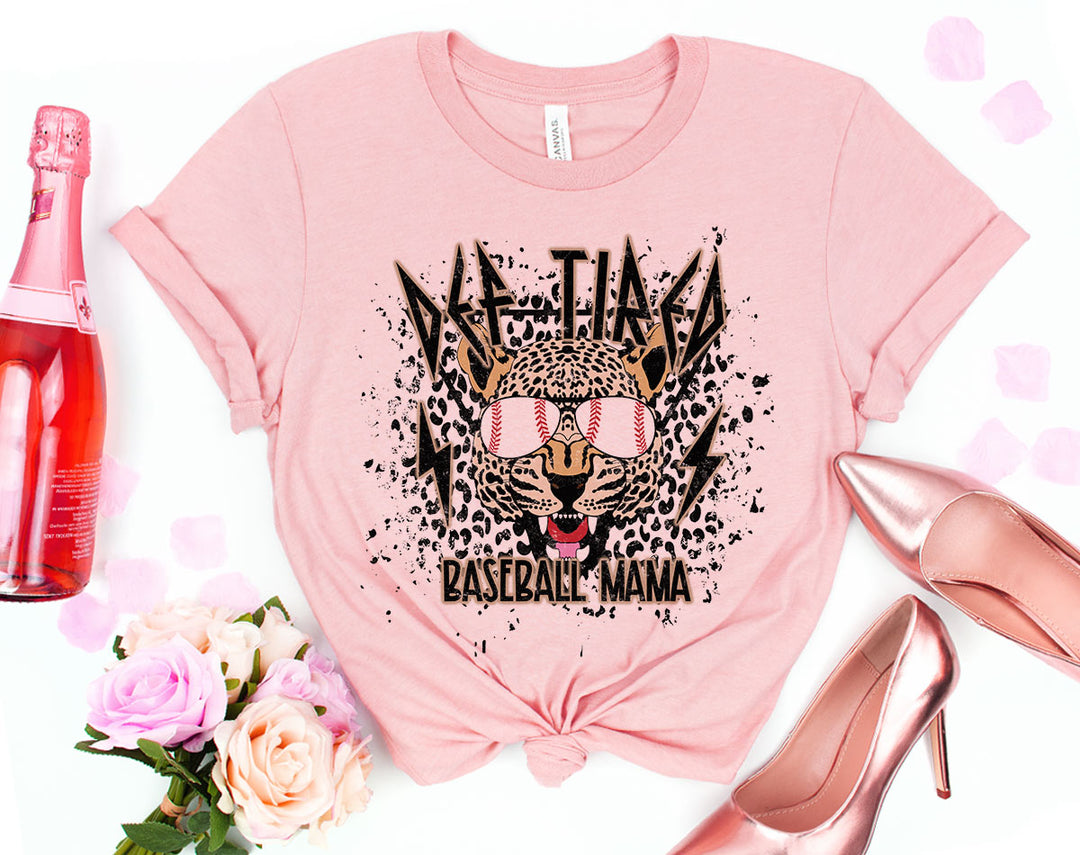 Def Tired Baseball Mom - Baseball Mama Leopard Print Shirt