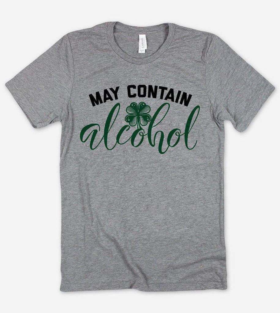 May Contain Alcohol Shamrock -  Funny St Patrick's Day T-Shirt - House of Rodan
