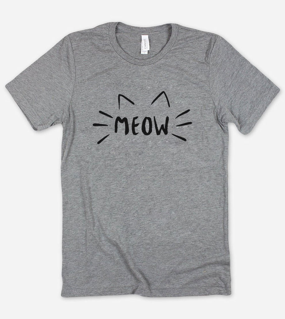 Meow Cat Drawing - T-Shirt