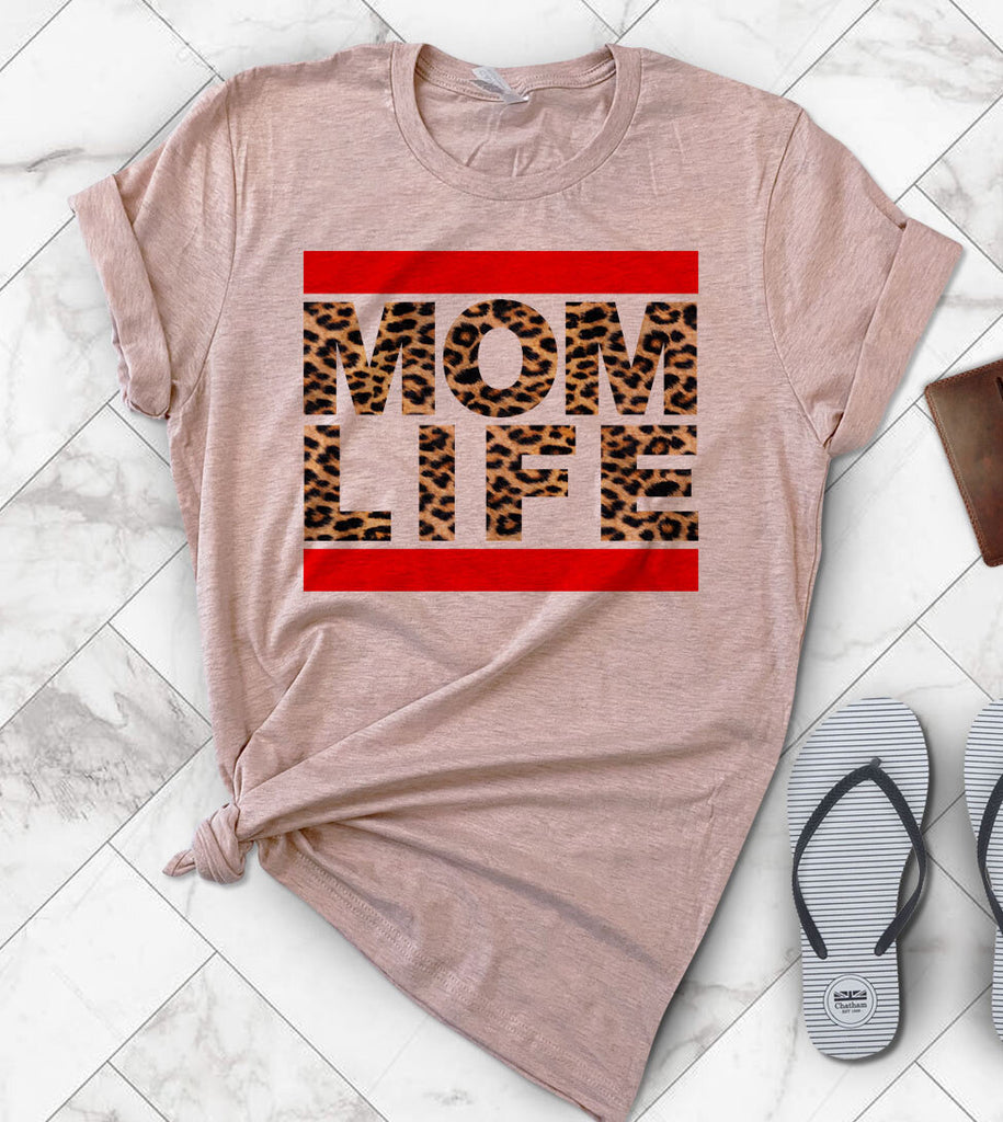 Mom Life Leopard Rock - Mother's Day T-Shirt