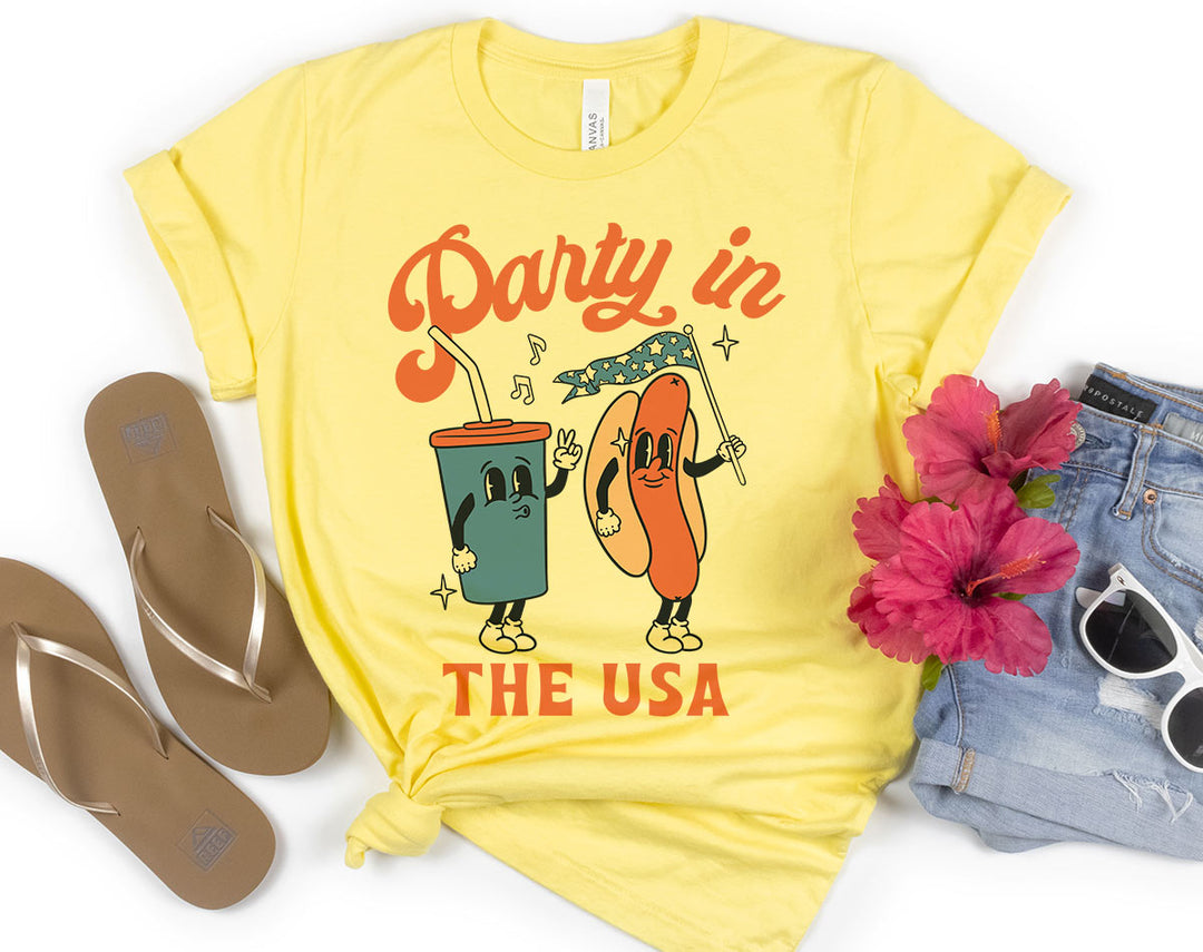 Party In The USA - Hotdog July 4th T-Shirt