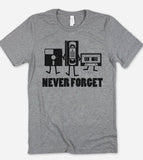 Never Forget VHS Floppy Disc - Funny Retro T-Shirt