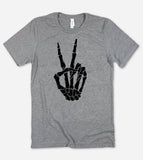 Skeleton Hand Peace Sign -  Halloween T-Shirt