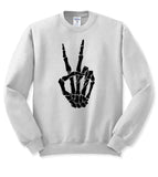 Skeleton Hand Peace Sign - Halloween Sweatshirt
