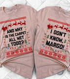 Todd And Margo Christmas Vacation - Matching Couples Ugly Christmas Sweater Party T-Shirt