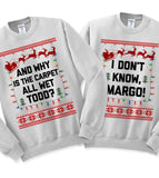 Todd And Margo Christmas Vacation - Matching Couples Ugly Christmas Sweater - Party Sweatshirt