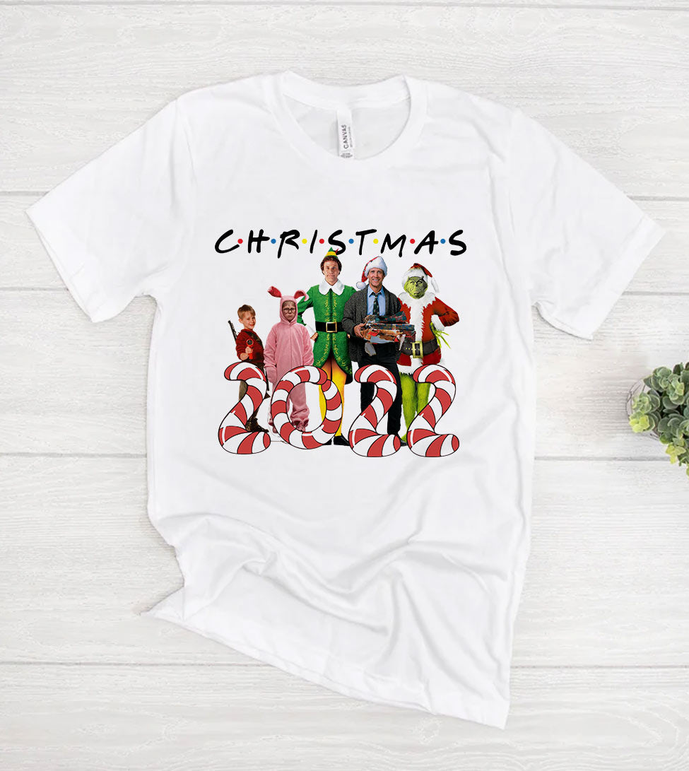 Friends Family Christmas Pajamas 2022 - Matching Family Christmas Pajama T-Shirt