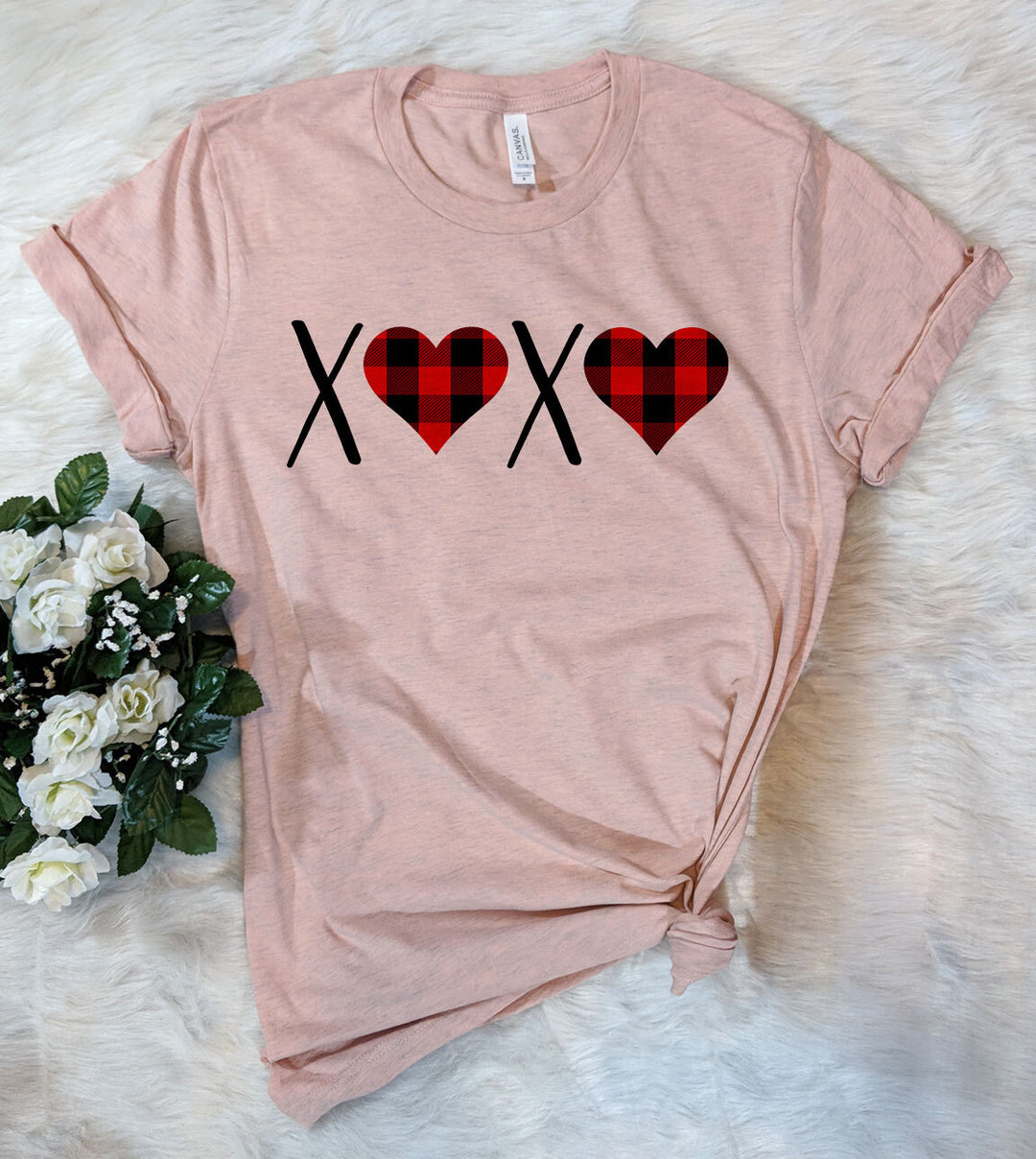 XOXO Plaid Hearts - Valentine's Day T-Shirt
